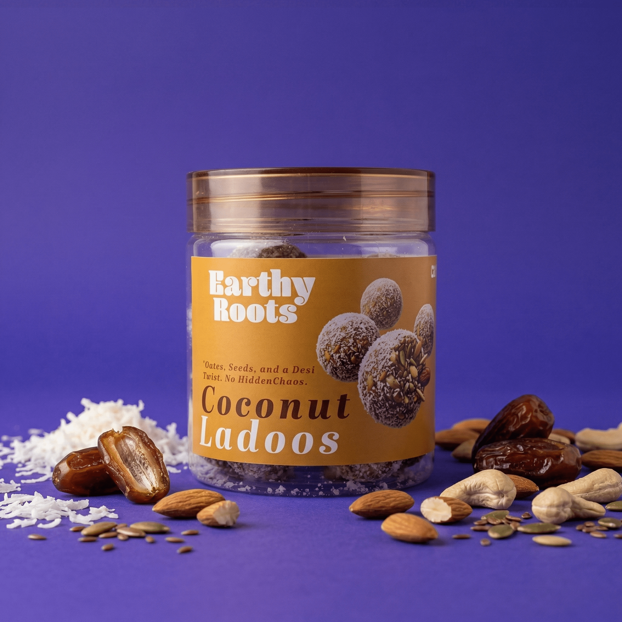 Coconut Ladoo | Real Nuts and Seeds | No Added Sugar | No Preservatives | 250 gm - Earthy Roots