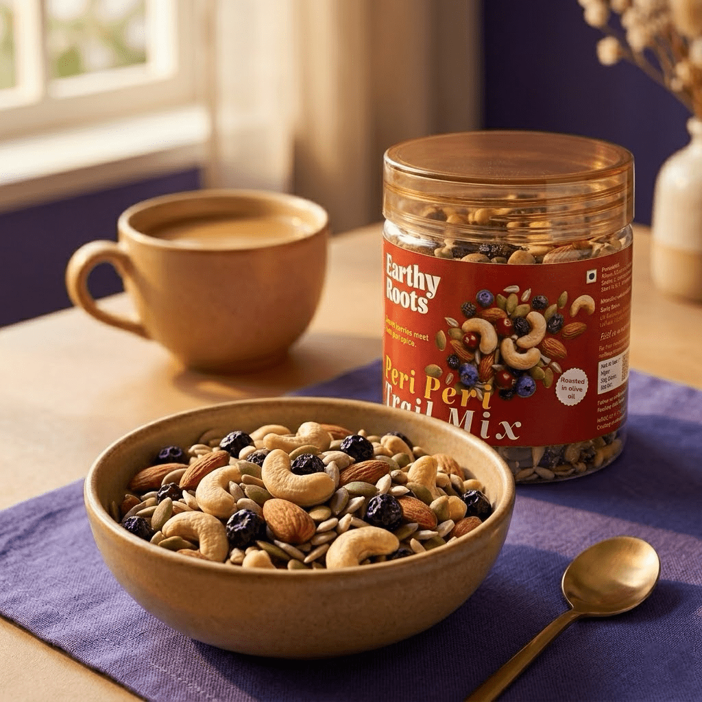 Peri Peri Trail Mix | No Added Sugar | No Preservatives | 250 gm - Earthy Roots